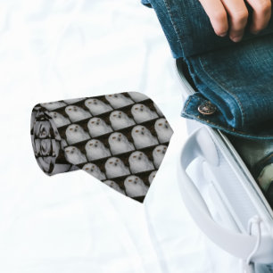 White Snowy Owl Pattern Tie