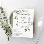 White Soft Floral & Eucalyptus Wedding V2 Invitation<br><div class="desc">Hand painted, watercolor white florals and eucalyptus were used to create this White Floral Wedding Invitation. It's great for Spring Weddings, beach weddings, summer weddings, & destination weddings. Easily create your save the date with our templates. Just enter in your info and upload your photo. Your card is then printed...</div>