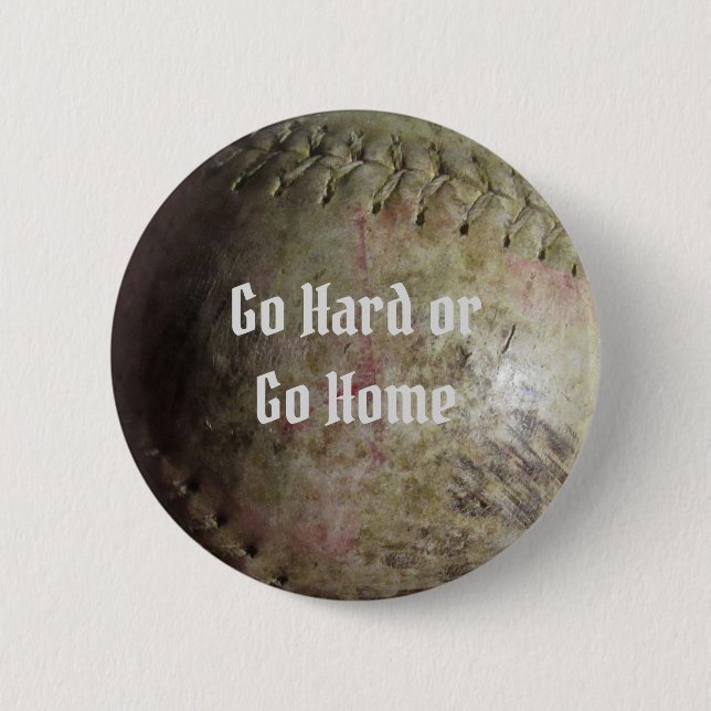 White Softball Image 6 Cm Round Badge (Front)