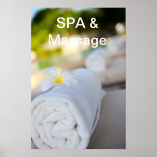 White SPA towel Poster