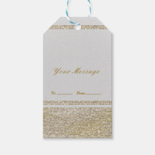 White & Sparking Gold Glam Chic Party Favour Gift Tags