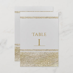 White & Sparking Gold Glam Chic Party Table Number