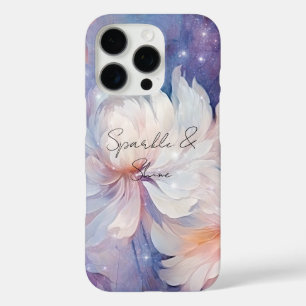 White Sparkle Flowers iPhone 16 Pro Case