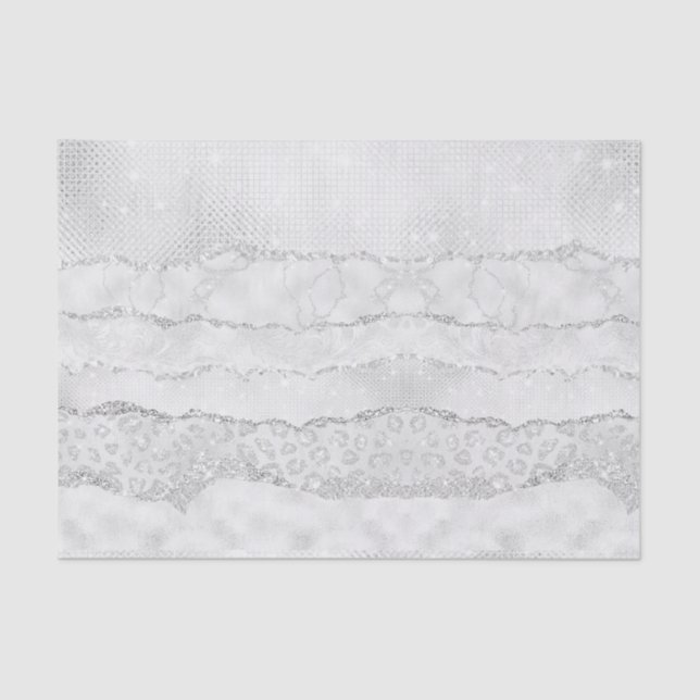 White Sparkle Glitter  Tissue Paper (Front)