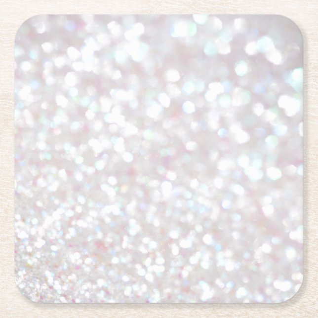 White Sparkle Paper Coaster (Front)