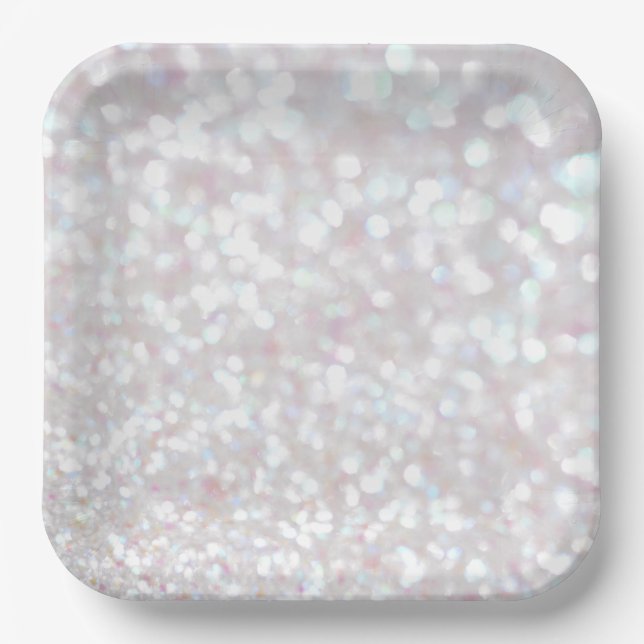 White Sparkle Paper Plate (Front)