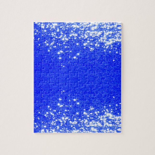 White Sparkles And Blue Background Jigsaw Puzzle (Vertical)