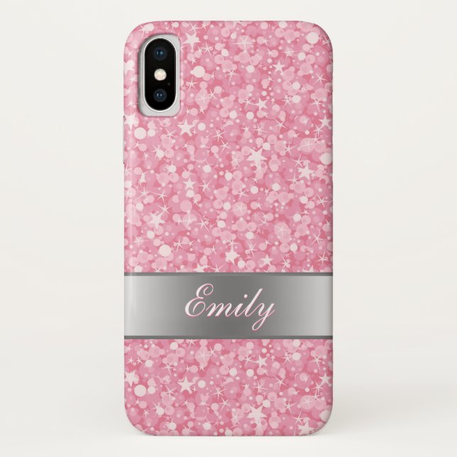 White Sparks And Pink Glitter Case-Mate iPhone Case (Back)