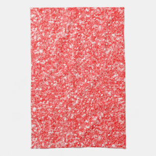 White Sparks And Red Glitter Pattern Tea Towel