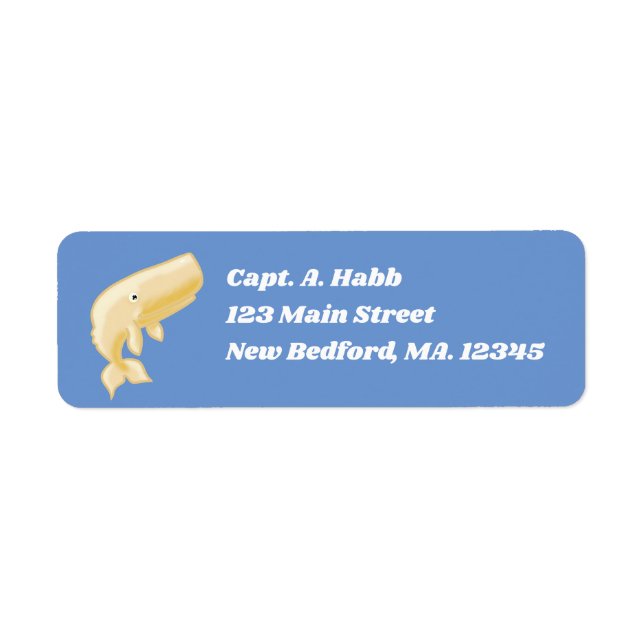 White Sperm Whale Return Address Label (Front)