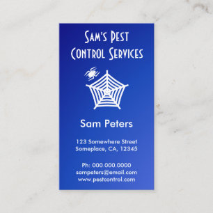 White Spider and Web Pest Control Custom Vertical Business Card