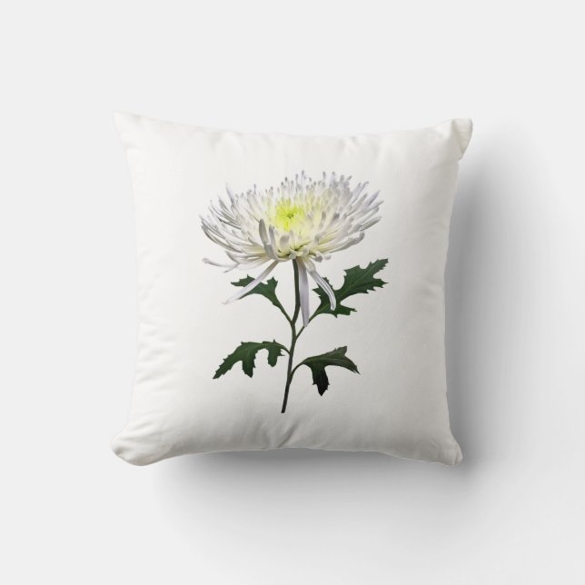 White Spider Mum Cushion (Front)