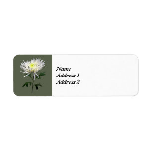 White Spider Mum Save the Date Return Address Label