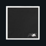 White Spider Napkin<br><div class="desc">White translucent spider on a black background. Change out the background colour to anything you'd like.</div>