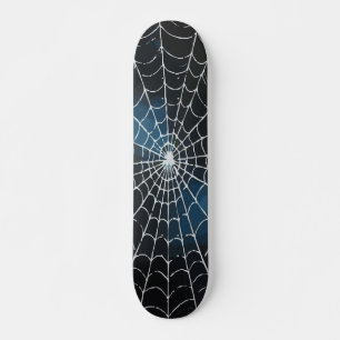 White Spider Web Gradient Abstract Design Skateboard