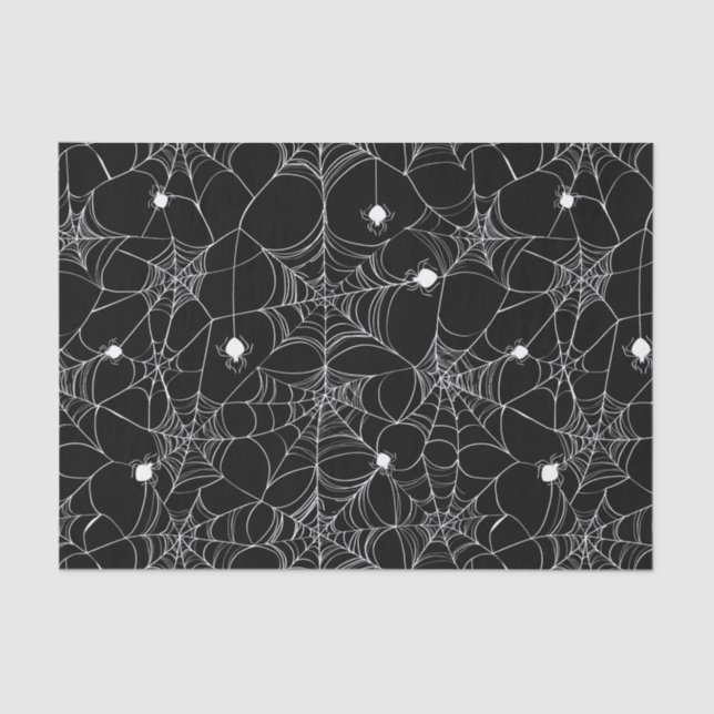 White Spider Web Halloween Tissue Paper (Front)