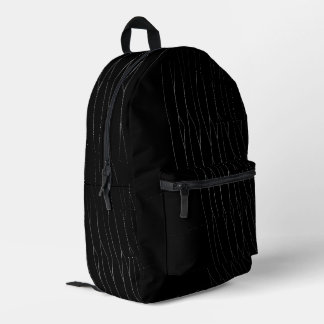 White Spiderweb Black Background Printed Backpack