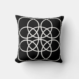 White Spiral Circles Cushion