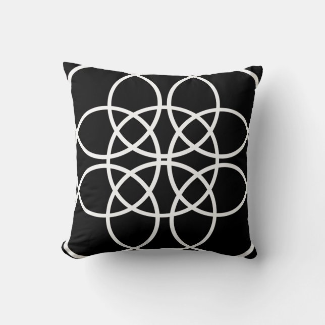 White Spiral Circles Cushion (Front)
