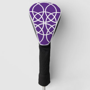 White Spiral Circles on Purple Golf Head Cover