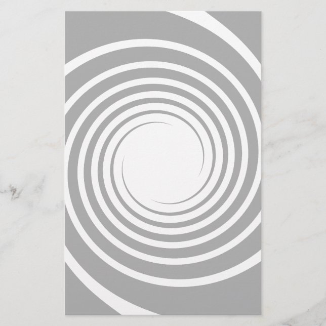 White spiral on light grey. (Front)