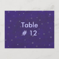 White spirals on blue, Table Number postcards