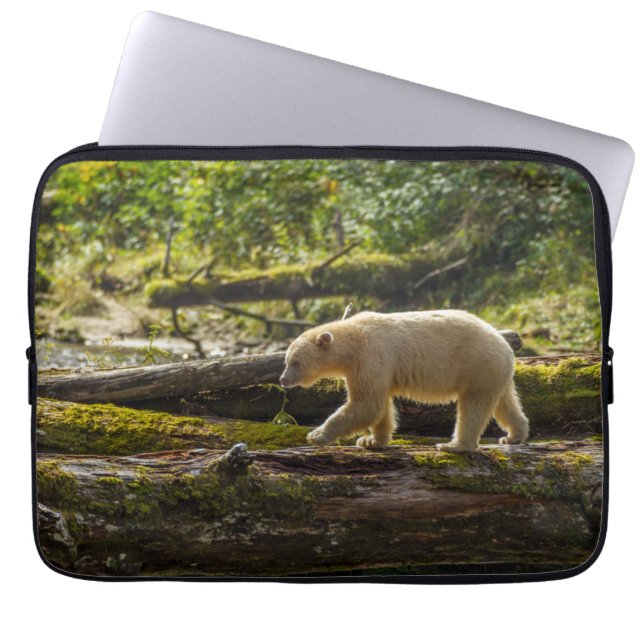 White Spirit Bear Hunts Laptop Sleeve (Front)
