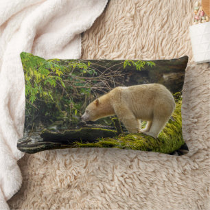 White Spirit Bear Lumbar Cushion