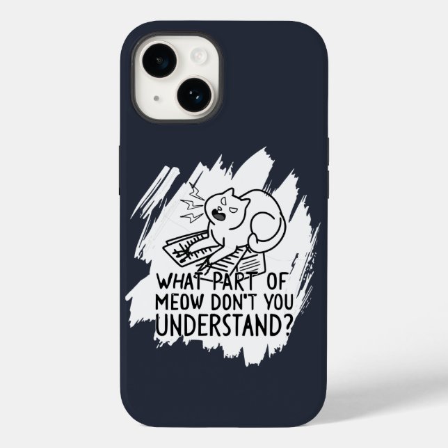 White Splash Funny Cat Quote Case-Mate iPhone Case (Back)
