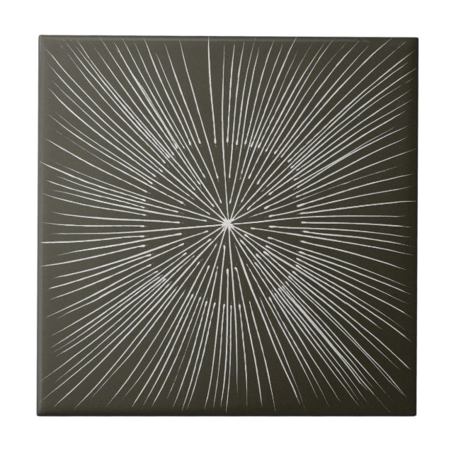 White spokes in a circle pattern on Black Tiles (Front)