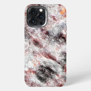 White spongy bumpy texture mix of black red stains iPhone 13 pro max case