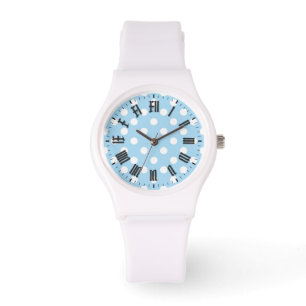 white sports watch with roman numerals