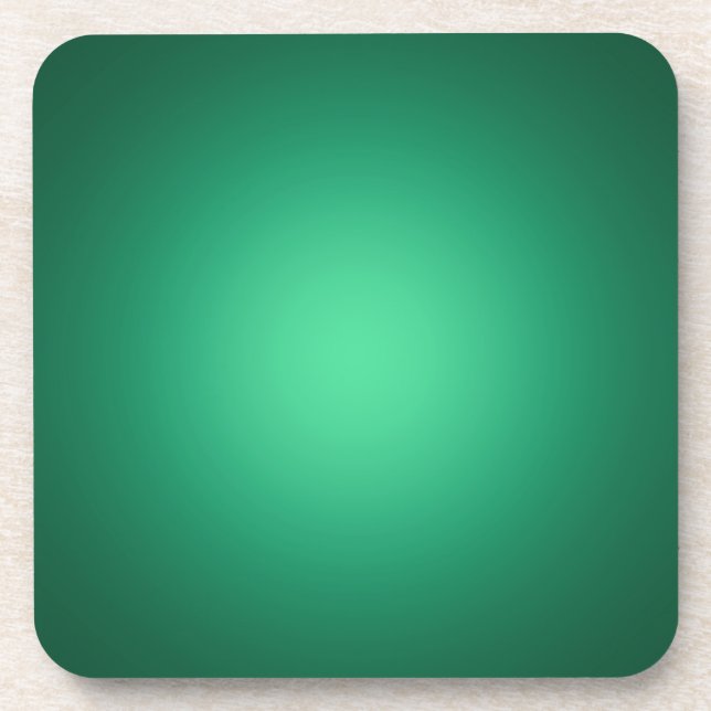 White spotlight on green coaster (Front)