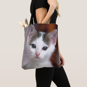 White Spotted Kitty Tote Bag