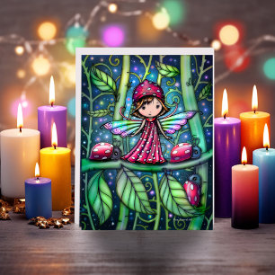 White Spotted Ladybug Fairy Molly Harrison Card