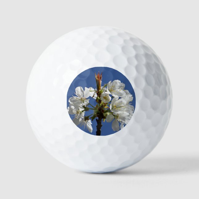 White Spring Bloom Golf Balls (Front)
