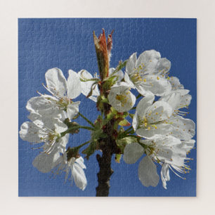 White Spring Bloom Jigsaw Puzzle