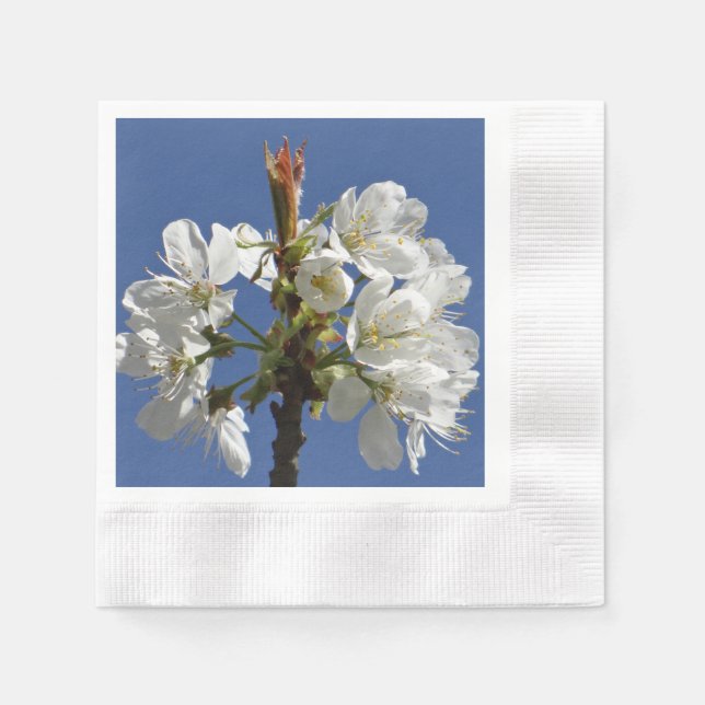 White Spring Bloom Napkin (Front)