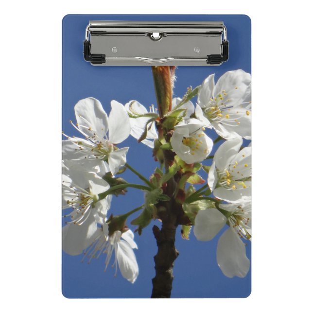 White Spring Blossom Mini Clipboard (Front)