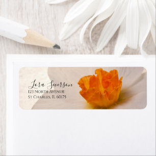 White Spring Daffodil Return Address Label
