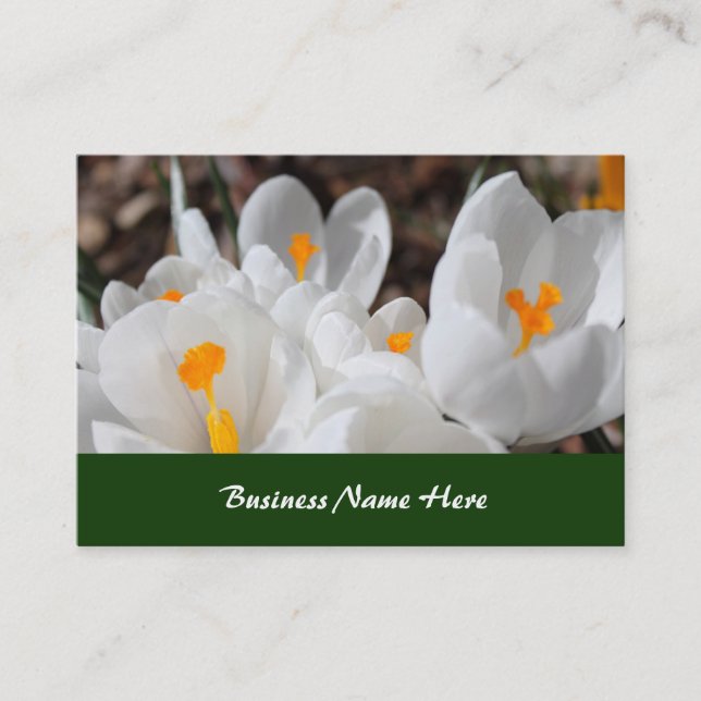 white spring flowers business card (Front)