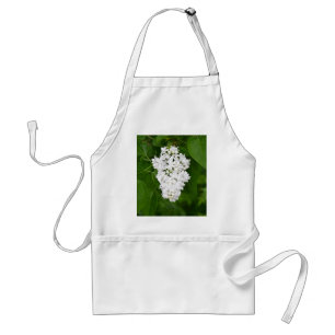 White spring lilac blossoms print standard apron