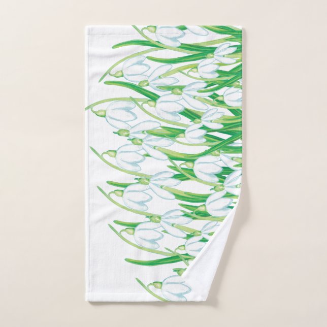 White Spring Snowdrops  Hand Towel (Hand Towel)
