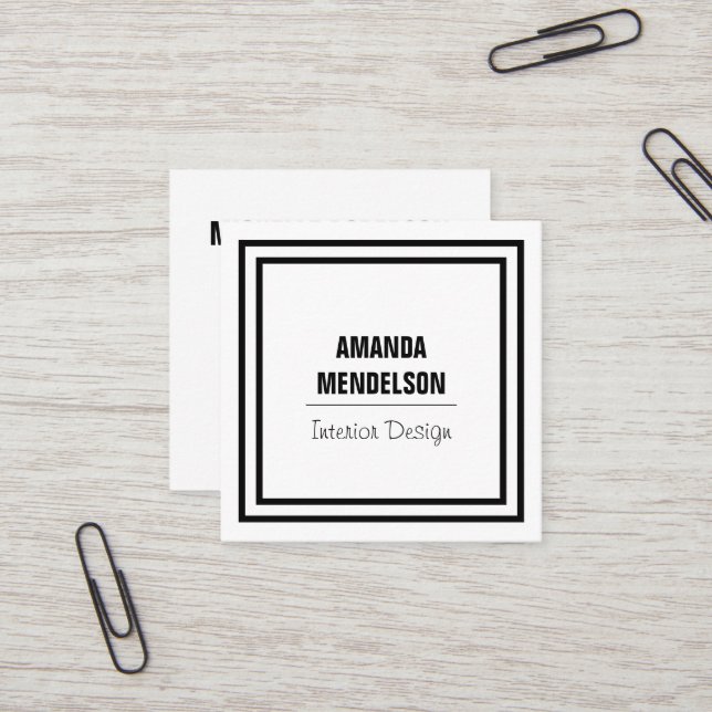 white square business card (Front/Back In Situ)