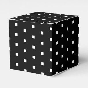 White square dots black gift favour box