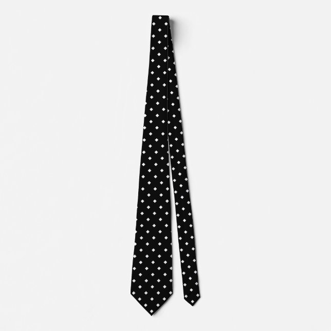 White square dots pattern tie (Front)