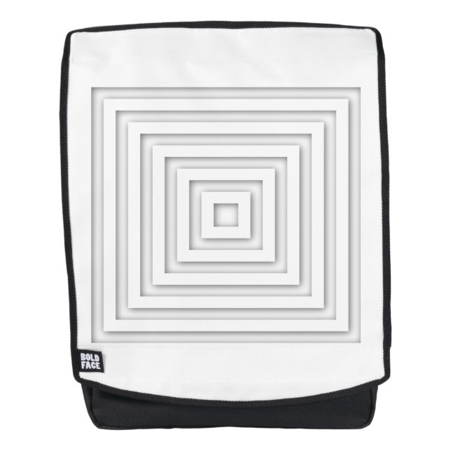 White Square Geometric Backpack (Front)