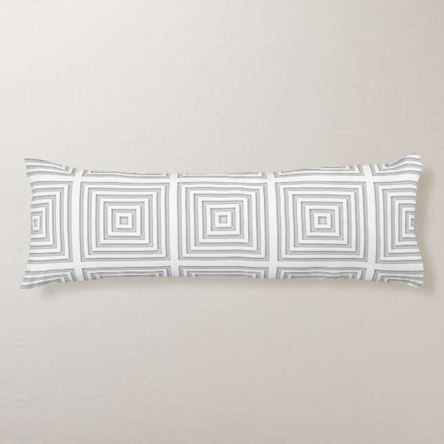 White Square Geometric Body Cushion (Front)