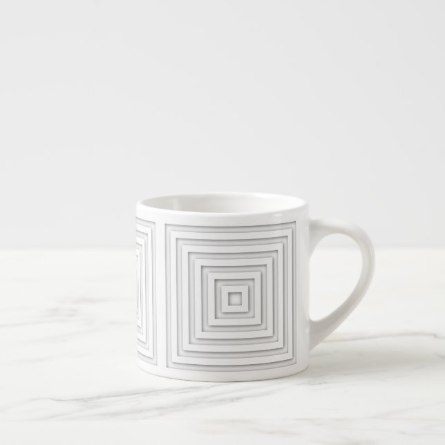 White Square Geometric Espresso Cup (Right)