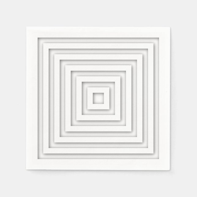 White Square Geometric Napkin (Front)
